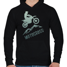 PRINTFASHION Motocross  - Férfi kapucnis pulóver - Fekete férfi pulóver, kardigán