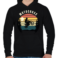 PRINTFASHION Motocross - Férfi kapucnis pulóver - Fekete