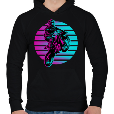 PRINTFASHION Motocross - Férfi kapucnis pulóver - Fekete férfi pulóver, kardigán