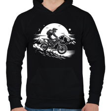 PRINTFASHION motocross - Férfi kapucnis pulóver - Fekete férfi pulóver, kardigán