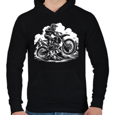 PRINTFASHION motocross - Férfi kapucnis pulóver - Fekete férfi pulóver, kardigán