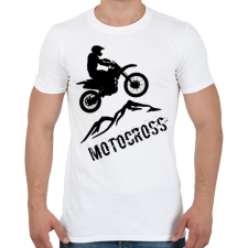 PRINTFASHION Motocross - Férfi póló - Fehér férfi póló