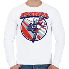 PRINTFASHION Motocross - Férfi pulóver - Fehér férfi pulóver, kardigán