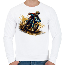 PRINTFASHION Motocross - Férfi pulóver - Fehér férfi pulóver, kardigán