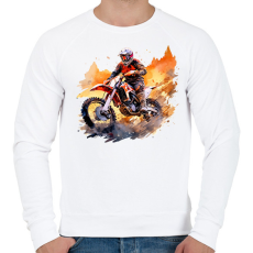 PRINTFASHION Motocross - Férfi pulóver - Fehér