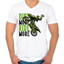 PRINTFASHION Motocross - Férfi V-nyakú póló - Fehér férfi póló