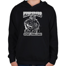 PRINTFASHION Motocross - Gyerek kapucnis pulóver - Fekete gyerek pulóver, kardigán