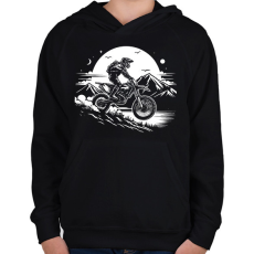PRINTFASHION motocross - Gyerek kapucnis pulóver - Fekete