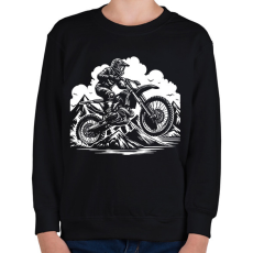 PRINTFASHION motocross - Gyerek pulóver - Fekete