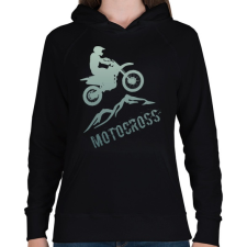 PRINTFASHION Motocross  - Női kapucnis pulóver - Fekete női pulóver, kardigán