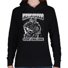 PRINTFASHION Motocross - Női kapucnis pulóver - Fekete női pulóver, kardigán