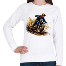 PRINTFASHION Motocross - Női pulóver - Fehér női pulóver, kardigán