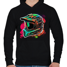 PRINTFASHION Motocross sisak - Férfi kapucnis pulóver - Fekete