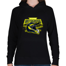 PRINTFASHION Motocross sisak - Női kapucnis pulóver - Fekete női pulóver, kardigán