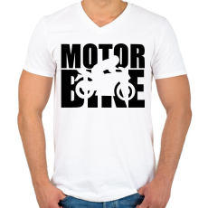 PRINTFASHION Motor BIke - Férfi V-nyakú póló - Fehér