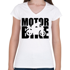 PRINTFASHION Motor BIke - Női V-nyakú póló - Fehér női póló