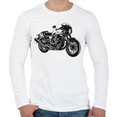 PRINTFASHION motor - Férfi hosszú ujjú póló - Fehér