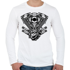 PRINTFASHION motor - Férfi hosszú ujjú póló - Fehér