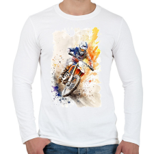 PRINTFASHION Motor  - Férfi hosszú ujjú póló - Fehér férfi póló
