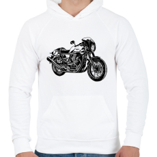 PRINTFASHION motor - Férfi kapucnis pulóver - Fehér