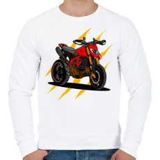 PRINTFASHION Motor  - Férfi pulóver - Fehér