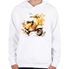 PRINTFASHION Motor - Gyerek kapucnis pulóver - Fehér gyerek pulóver, kardigán