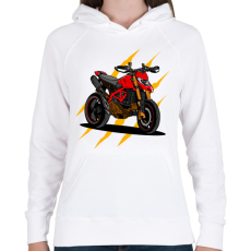 PRINTFASHION Motor  - Női kapucnis pulóver - Fehér