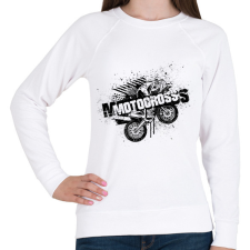 PRINTFASHION motor - Női pulóver - Fehér női pulóver, kardigán