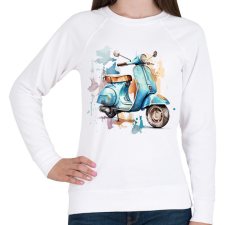 PRINTFASHION Motor  - Női pulóver - Fehér női pulóver, kardigán