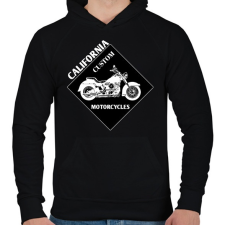 PRINTFASHION motorcycle - Férfi kapucnis pulóver - Fekete férfi pulóver, kardigán