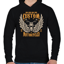 PRINTFASHION Motorcycle - Férfi kapucnis pulóver - Fekete férfi pulóver, kardigán