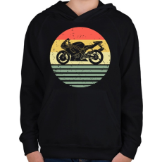 PRINTFASHION Motorcycle - Gyerek kapucnis pulóver - Fekete