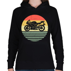 PRINTFASHION Motorcycle - Női kapucnis pulóver - Fekete
