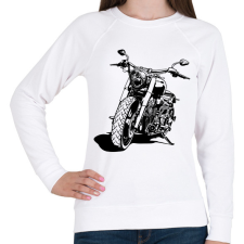 PRINTFASHION Motorcycle - Női pulóver - Fehér női pulóver, kardigán