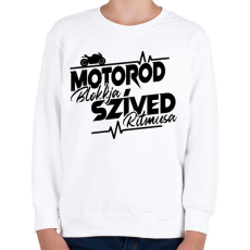 PRINTFASHION Motorod Blokkja, Szíved ritmusa - Gyerek pulóver - Fehér
