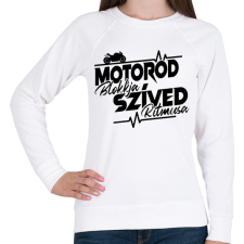 PRINTFASHION Motorod Blokkja, Szíved ritmusa - Női pulóver - Fehér női pulóver, kardigán
