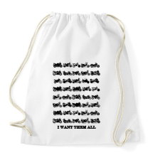 PRINTFASHION motorok fekete - Sportzsák, Tornazsák - Fehér tornazsák