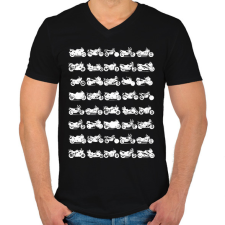 PRINTFASHION motorok sötét pólóra - Férfi V-nyakú póló - Fekete férfi póló