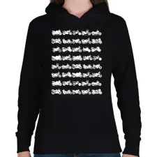 PRINTFASHION motorok sötét pólóra - Női kapucnis pulóver - Fekete női pulóver, kardigán