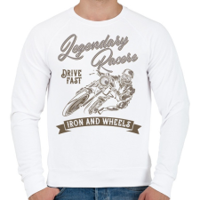 PRINTFASHION Motoros 03 - Legendary Racers - Férfi pulóver - Fehér férfi pulóver, kardigán