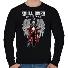 PRINTFASHION Motoros angyal - Férfi pulóver - Fekete férfi pulóver, kardigán