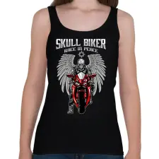 PRINTFASHION Motoros angyal - Női atléta - Fekete női trikó