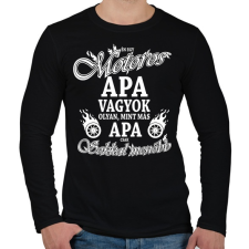 PRINTFASHION Motoros APA - Férfi hosszú ujjú póló - Fekete férfi póló