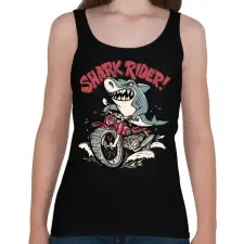PRINTFASHION Motoros cápa - Női atléta - Fekete női trikó