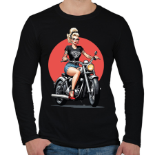 PRINTFASHION Motoros csaj - Férfi hosszú ujjú póló - Fekete férfi póló