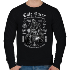 PRINTFASHION Motoros csontváz - Férfi pulóver - Fekete