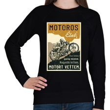 PRINTFASHION Motoros élet - Női pulóver - Fekete női pulóver, kardigán