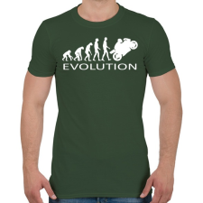 PRINTFASHION Motoros evolúció - Férfi póló - Katonazöld férfi póló