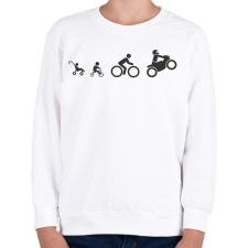 PRINTFASHION Motoros evolúció - Gyerek pulóver - Fehér gyerek pulóver, kardigán