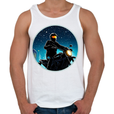PRINTFASHION Motoros - Férfi atléta - Fehér atléta, trikó